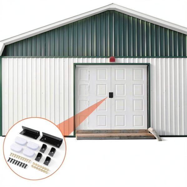 Stufool DK100-A Shed Door Full Kit Plastic Black Hardware-3