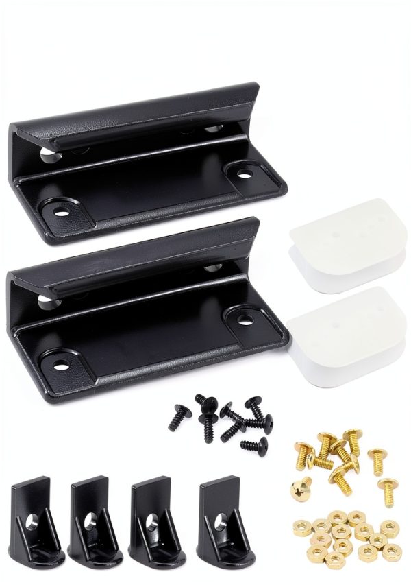 EAORBD Shed Door Hardware Kit Metal Plastic Black White-0