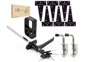 Hurrikom Shed Door Hardware Kit Metal Contemporary Rustic-0