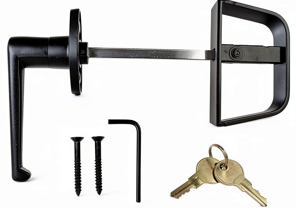 LEPOINT shed door lock kit installed on a wooden shed door