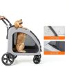 VEVOR Pet Stroller Dark Grey Metal 600D Oxford Fabric-3