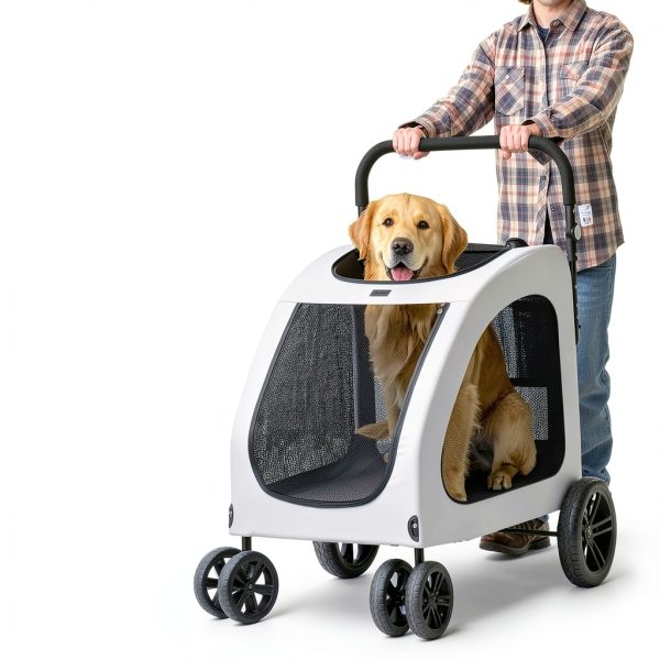 VEVOR Pet Stroller Dark Grey Metal 600D Oxford Fabric-1