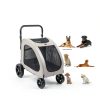 VEVOR Pet Stroller Dark Grey Metal 600D Oxford Fabric-6