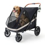 Totoro Ball Pet Stroller Black 600D Oxford Durable-0
