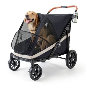 Totoro Ball Pet Stroller Black 600D Oxford Durable-0