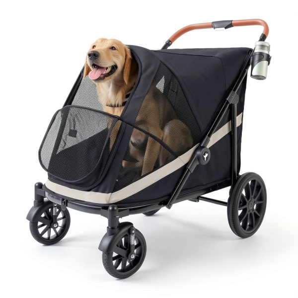 Totoro Ball Pet Stroller Black 600D Oxford Durable-0