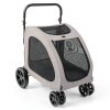 VEVOR Pet Stroller Dark Grey Metal 600D Oxford Fabric-8