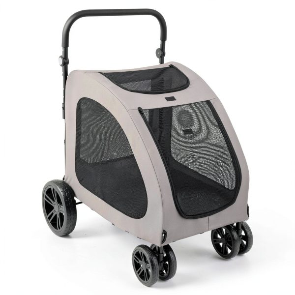 VEVOR Pet Stroller Dark Grey Metal 600D Oxford Fabric-8