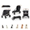 Totoro Ball Pet Stroller Black 600D Oxford Durable-6