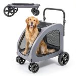 VEVOR Pet Stroller Dark Grey Metal 600D Oxford Fabric-0