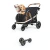Totoro Ball Pet Stroller Black 600D Oxford Durable-1