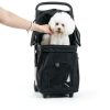Pet Stroller Sweetcrispy CWTC3LBK Black Aluminum Frame Rugged Wheels-2