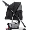 Pet Stroller Sweetcrispy CWTC3LBK Black Aluminum Frame Rugged Wheels-1