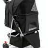 Pet Stroller Sweetcrispy CWTC3LBK Black Aluminum Frame Rugged Wheels-5